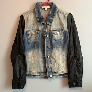 A.B.S By Allen Schwartz Faux Leather Jean Jacket